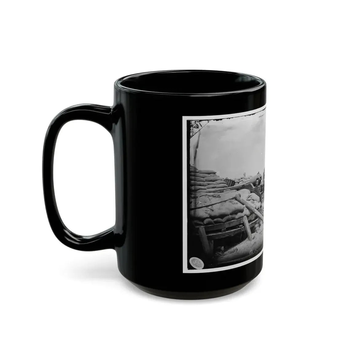 Morris Island, South Carolina. Naval Battery. Two 80-Pounder Whitworths. Breaching Battery Against Fort Sumpter (U.S. Civil War) Black Coffee Mug - Go Mug Yourself