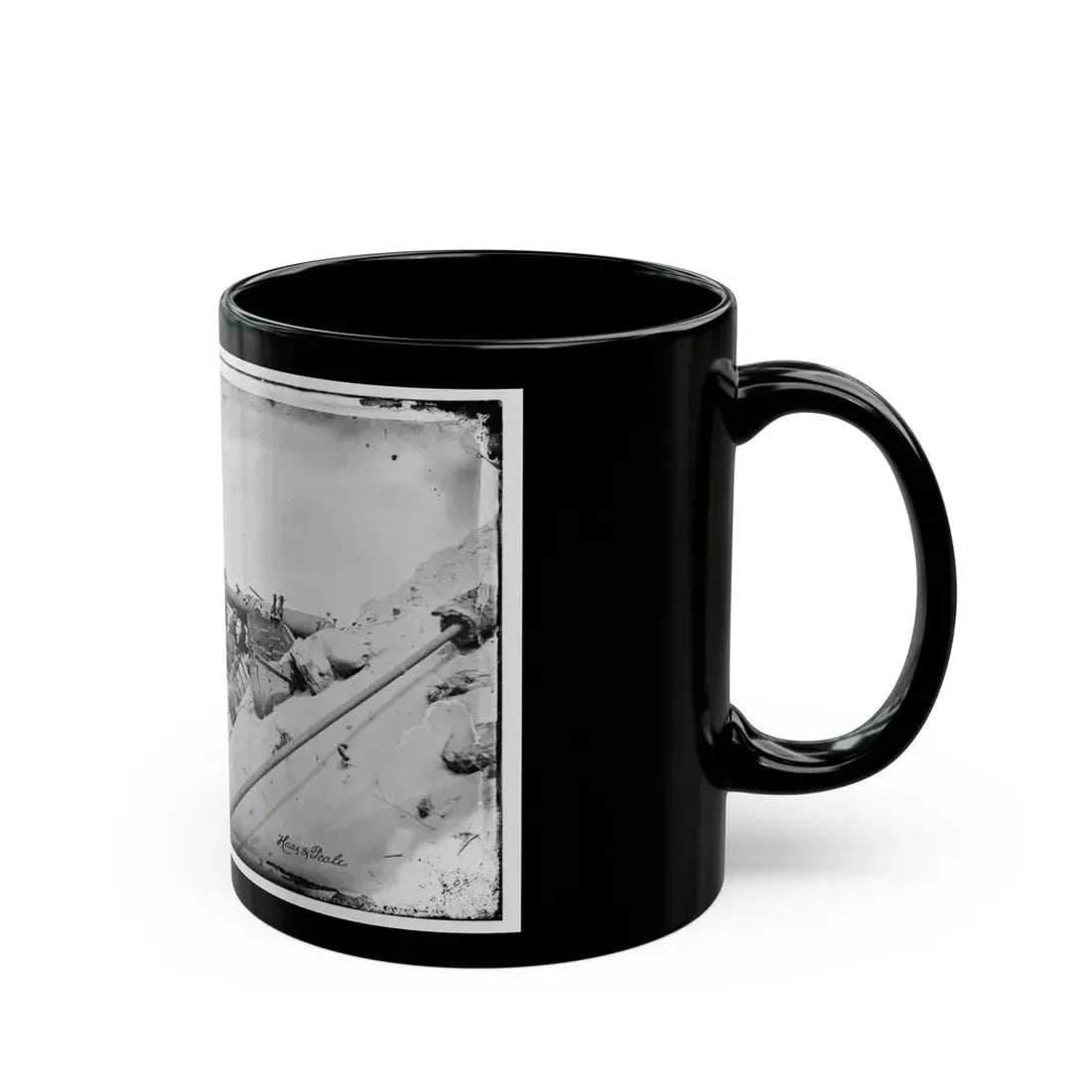 Morris Island, South Carolina. Naval Battery. Two 80-Pounder Whitworths. Breaching Battery Against Fort Sumpter (U.S. Civil War) Black Coffee Mug - Go Mug Yourself
