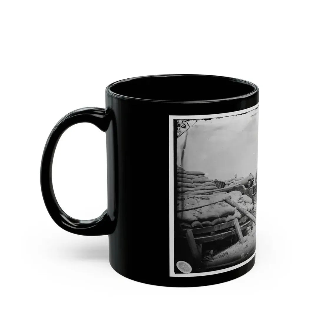 Morris Island, South Carolina. Naval Battery. Two 80-Pounder Whitworths. Breaching Battery Against Fort Sumpter (U.S. Civil War) Black Coffee Mug - Go Mug Yourself