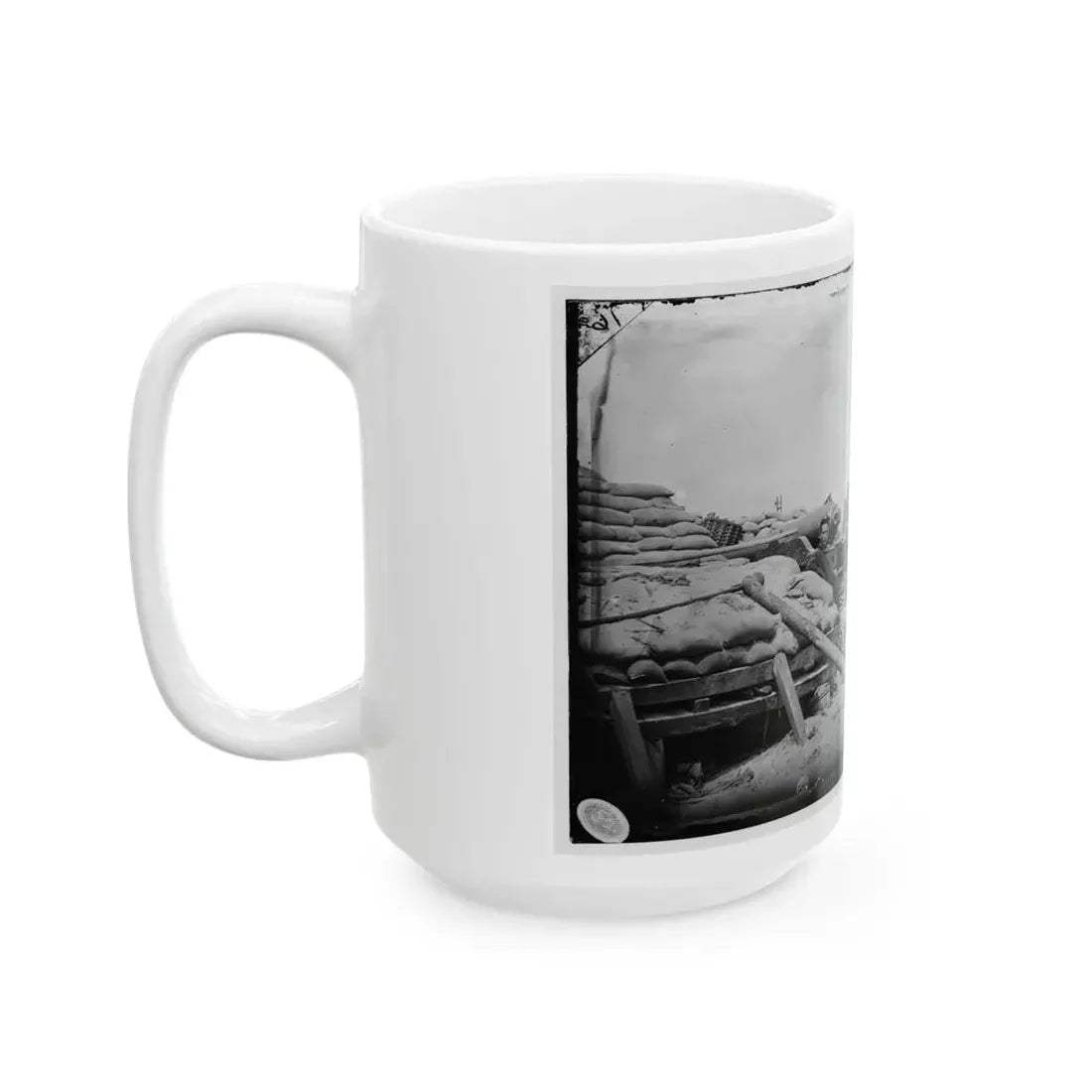 Morris Island, South Carolina. Naval Battery. Two 80-Pounder Whitworths. Breaching Battery Against Fort Sumpter (U.S. Civil War) White Coffee Mug - Go Mug Yourself
