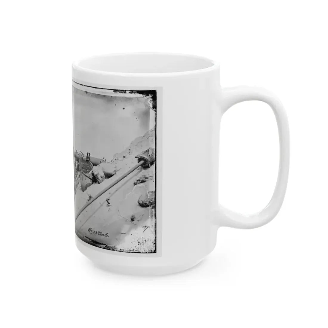 Morris Island, South Carolina. Naval Battery. Two 80-Pounder Whitworths. Breaching Battery Against Fort Sumpter (U.S. Civil War) White Coffee Mug - Go Mug Yourself