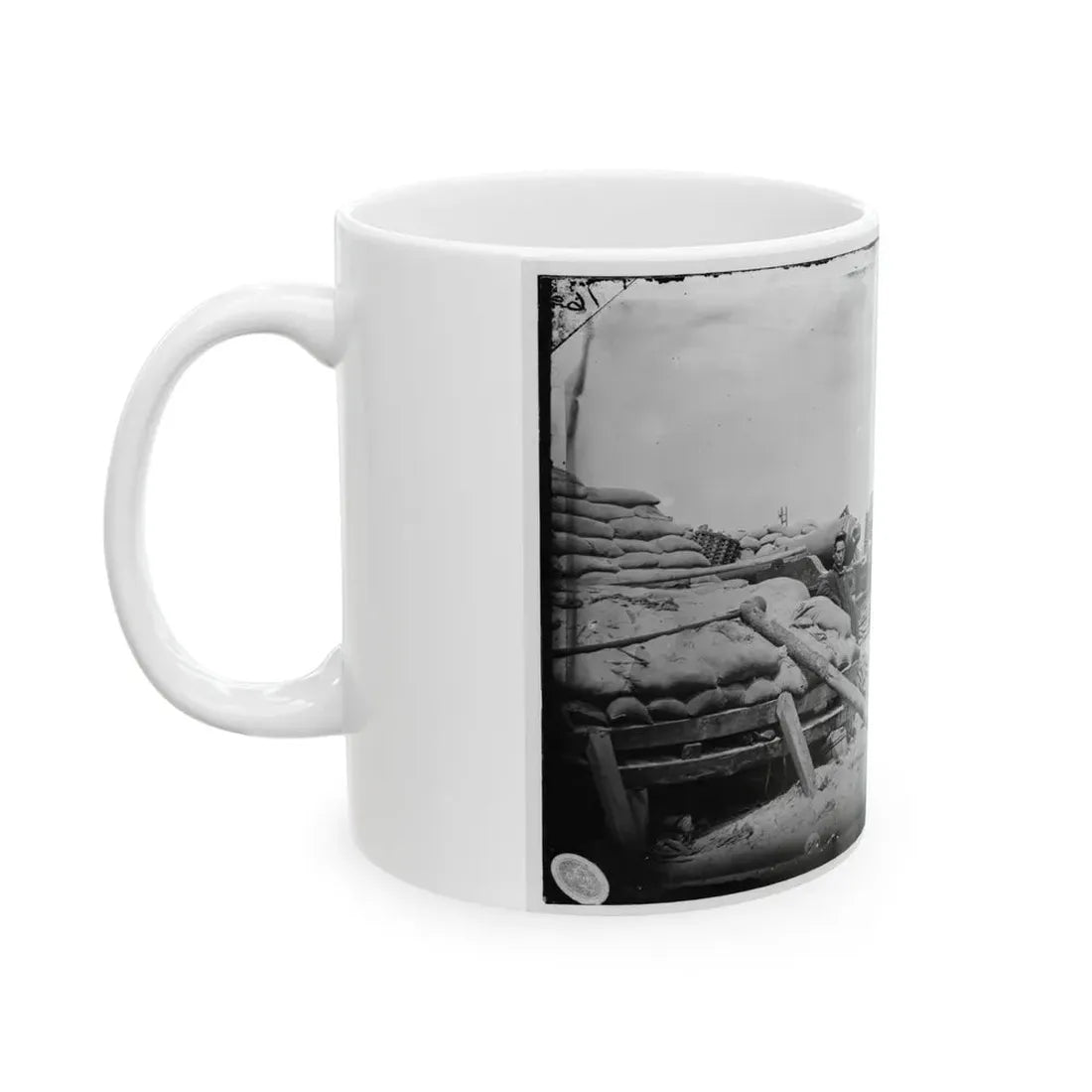 Morris Island, South Carolina. Naval Battery. Two 80-Pounder Whitworths. Breaching Battery Against Fort Sumpter (U.S. Civil War) White Coffee Mug - Go Mug Yourself