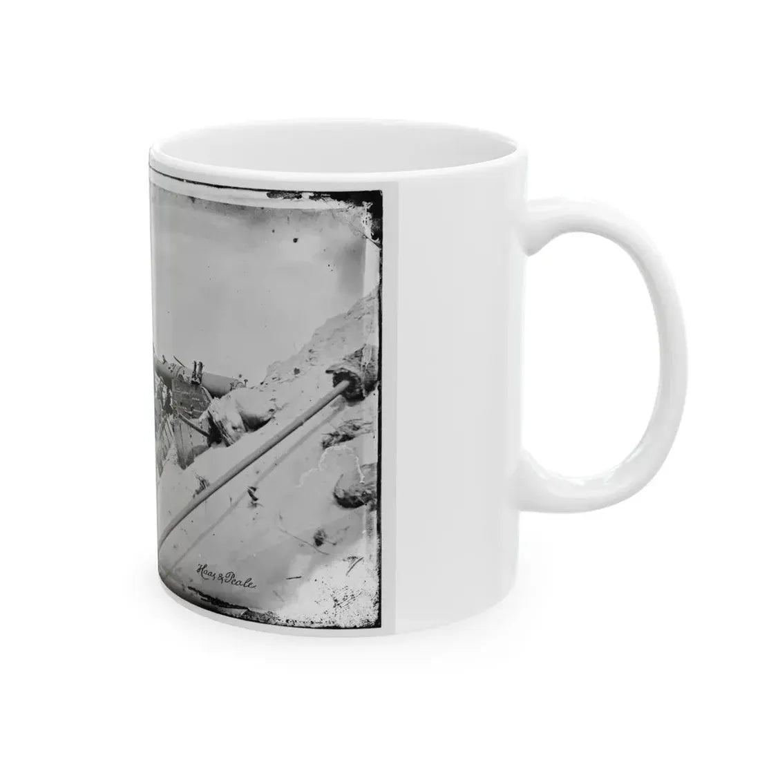 Morris Island, South Carolina. Naval Battery. Two 80-Pounder Whitworths. Breaching Battery Against Fort Sumpter (U.S. Civil War) White Coffee Mug - Go Mug Yourself