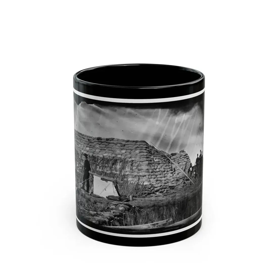 Morris Island, South Carolina. The Marsh Battery Or Swamp Angel After The Explosion, August 22, 1863 (U.S. Civil War) Black Coffee Mug 11oz - Go Mug Yourself