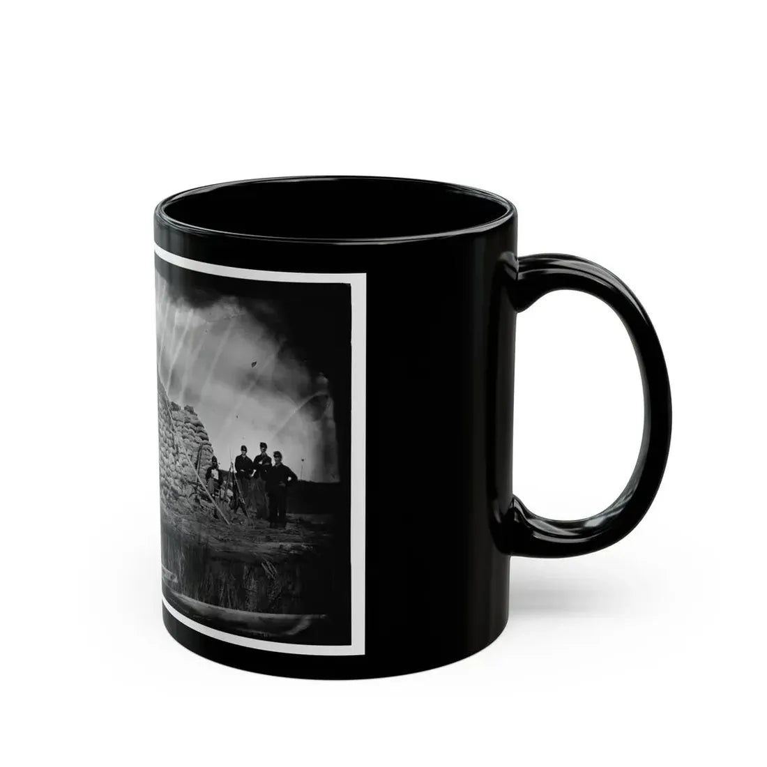 Morris Island, South Carolina. The Marsh Battery Or Swamp Angel After The Explosion, August 22, 1863 (U.S. Civil War) Black Coffee Mug - Go Mug Yourself