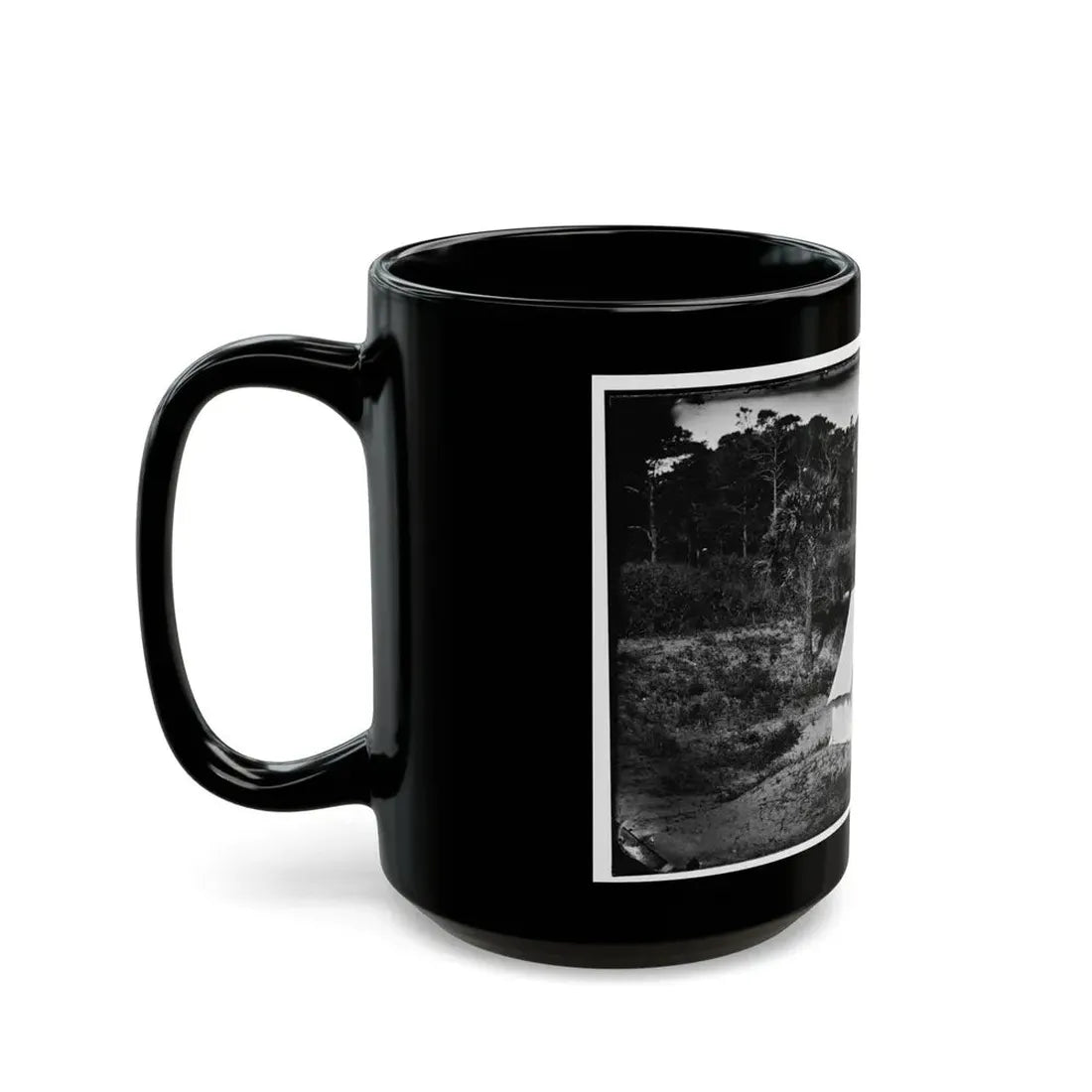 Morris Island, South Carolina. Two Men In Front Of Tent (U.S. Civil War) Black Coffee Mug - Go Mug Yourself