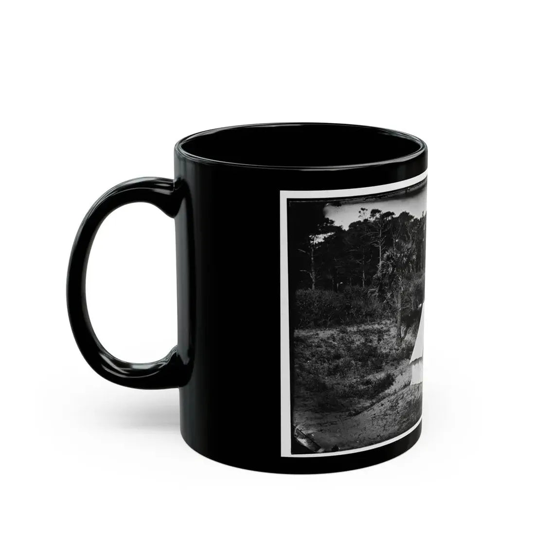 Morris Island, South Carolina. Two Men In Front Of Tent (U.S. Civil War) Black Coffee Mug - Go Mug Yourself