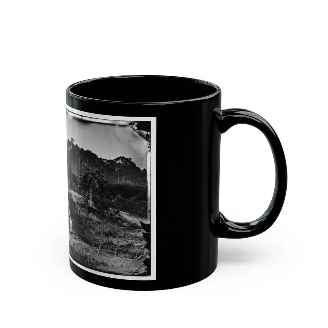 Morris Island, South Carolina. Two Men In Front Of Tent (U.S. Civil War) Black Coffee Mug - Go Mug Yourself