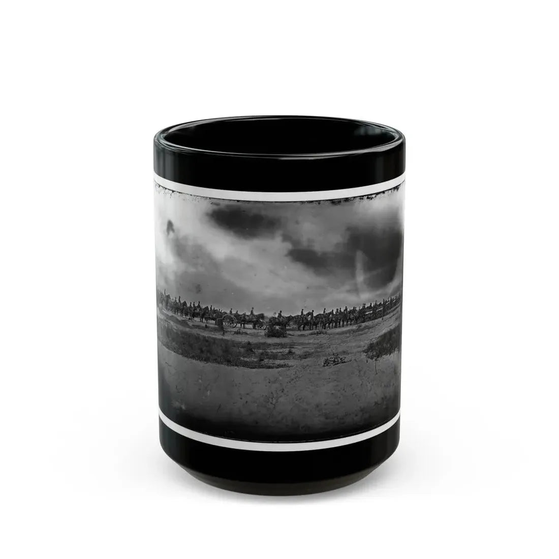 Morris Island, South Carolina. Unidentified Artillery Unit (U.S. Civil War) Black Coffee Mug 15oz - Go Mug Yourself