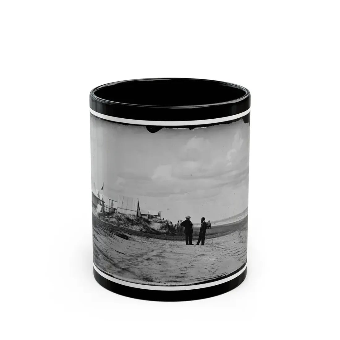 Morris Island, South Carolina. Unidentified Camp 001 (U.S. Civil War) Black Coffee Mug 11oz - Go Mug Yourself