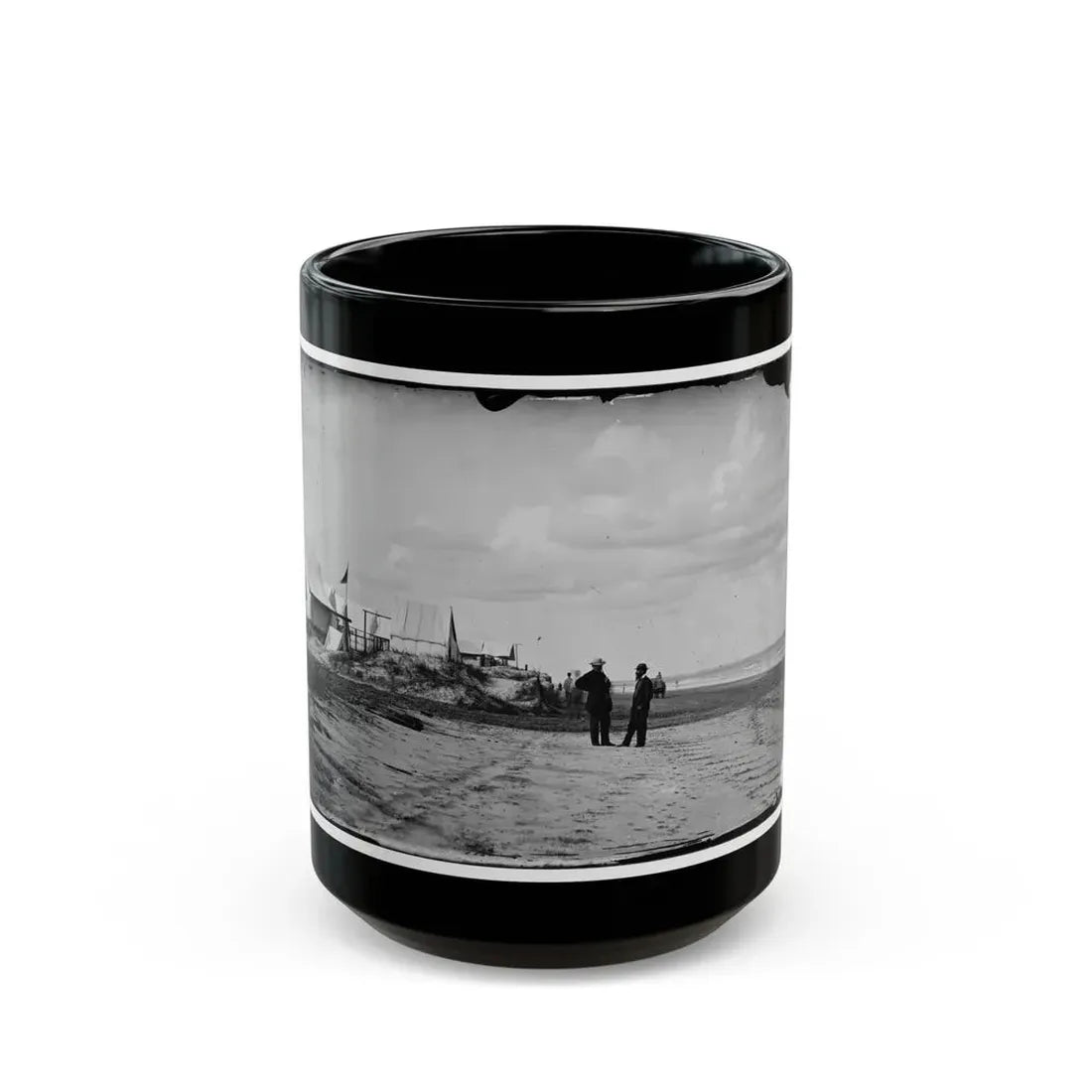 Morris Island, South Carolina. Unidentified Camp 001 (U.S. Civil War) Black Coffee Mug 15oz - Go Mug Yourself