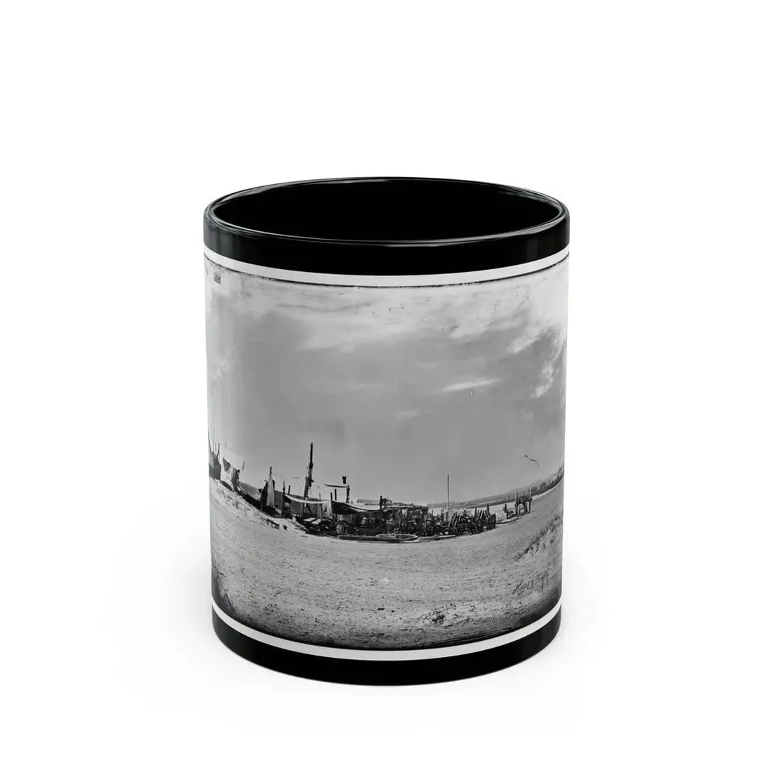 Morris Island, South Carolina. Unidentified Camp 003 (U.S. Civil War) Black Coffee Mug 11oz - Go Mug Yourself