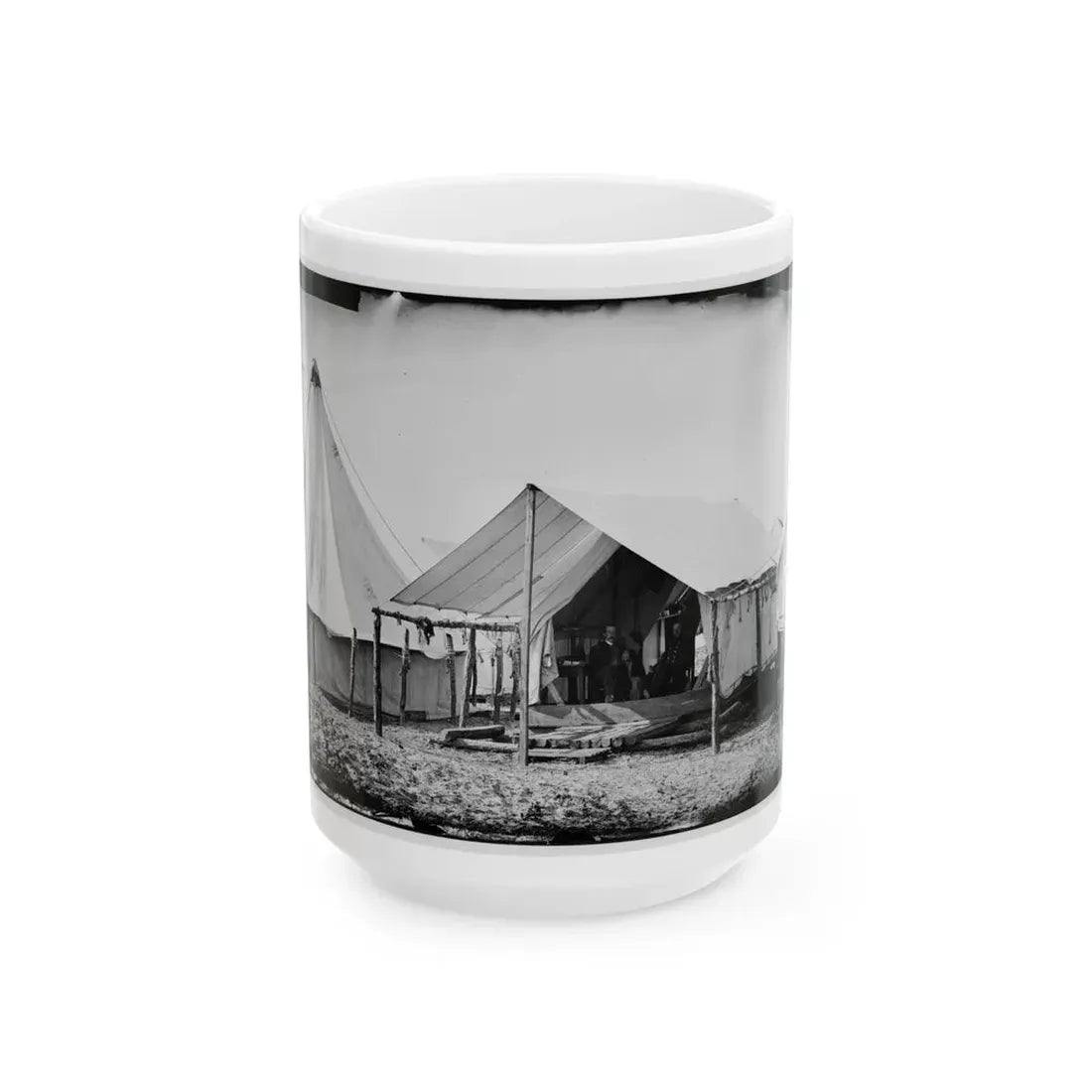 Morris Island, South Carolina. Unidentified Camp Scene (U.S. Civil War) White Coffee Mug 15oz - Go Mug Yourself