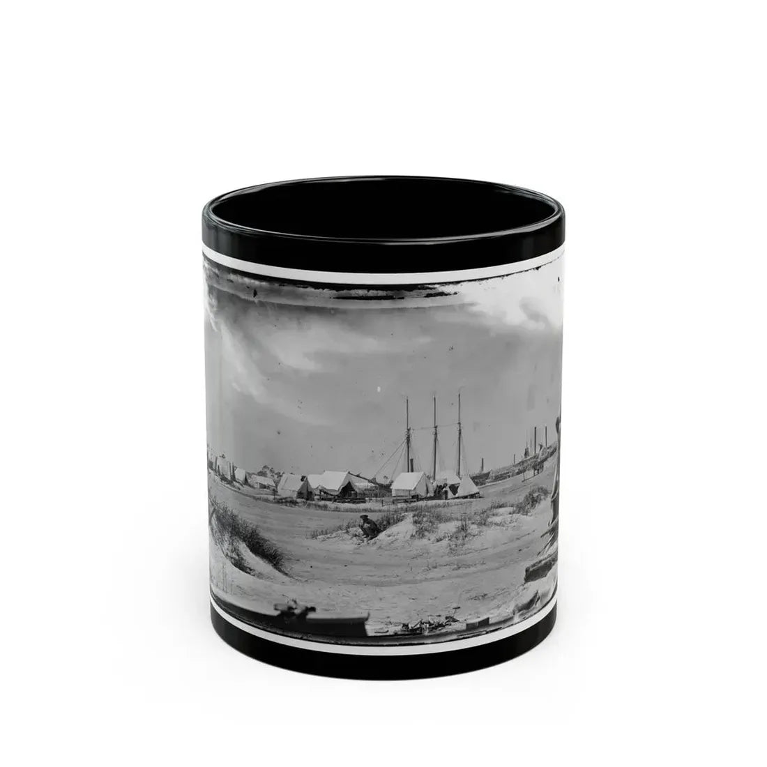 Morris Island, South Carolina. Unidentified Camp (U.S. Civil War) Black Coffee Mug 11oz - Go Mug Yourself