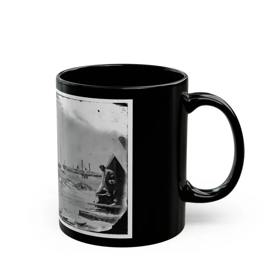 Morris Island, South Carolina. Unidentified Camp (U.S. Civil War) Black Coffee Mug - Go Mug Yourself