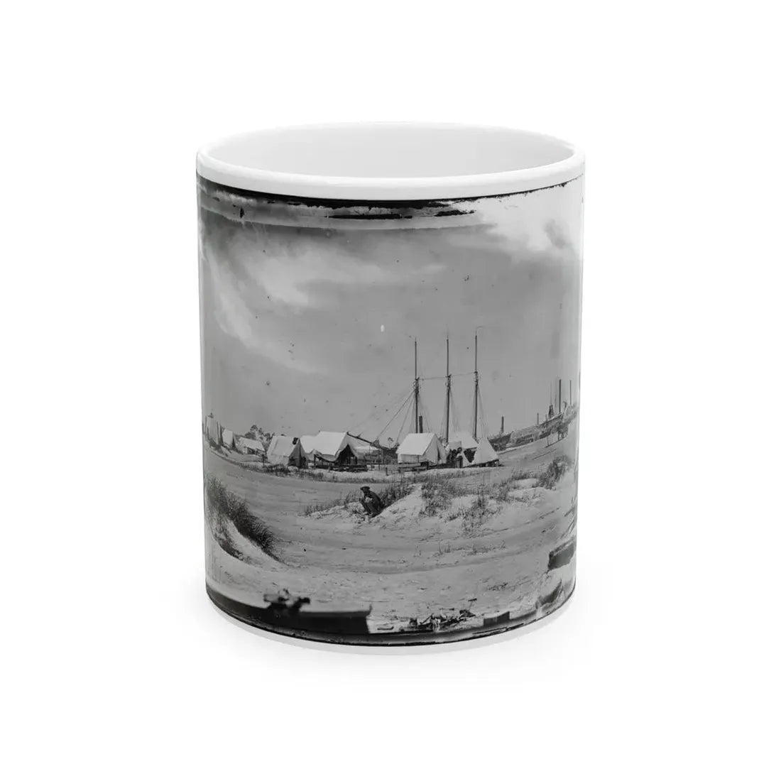 Morris Island, South Carolina. Unidentified Camp (U.S. Civil War) White Coffee Mug 11oz - Go Mug Yourself