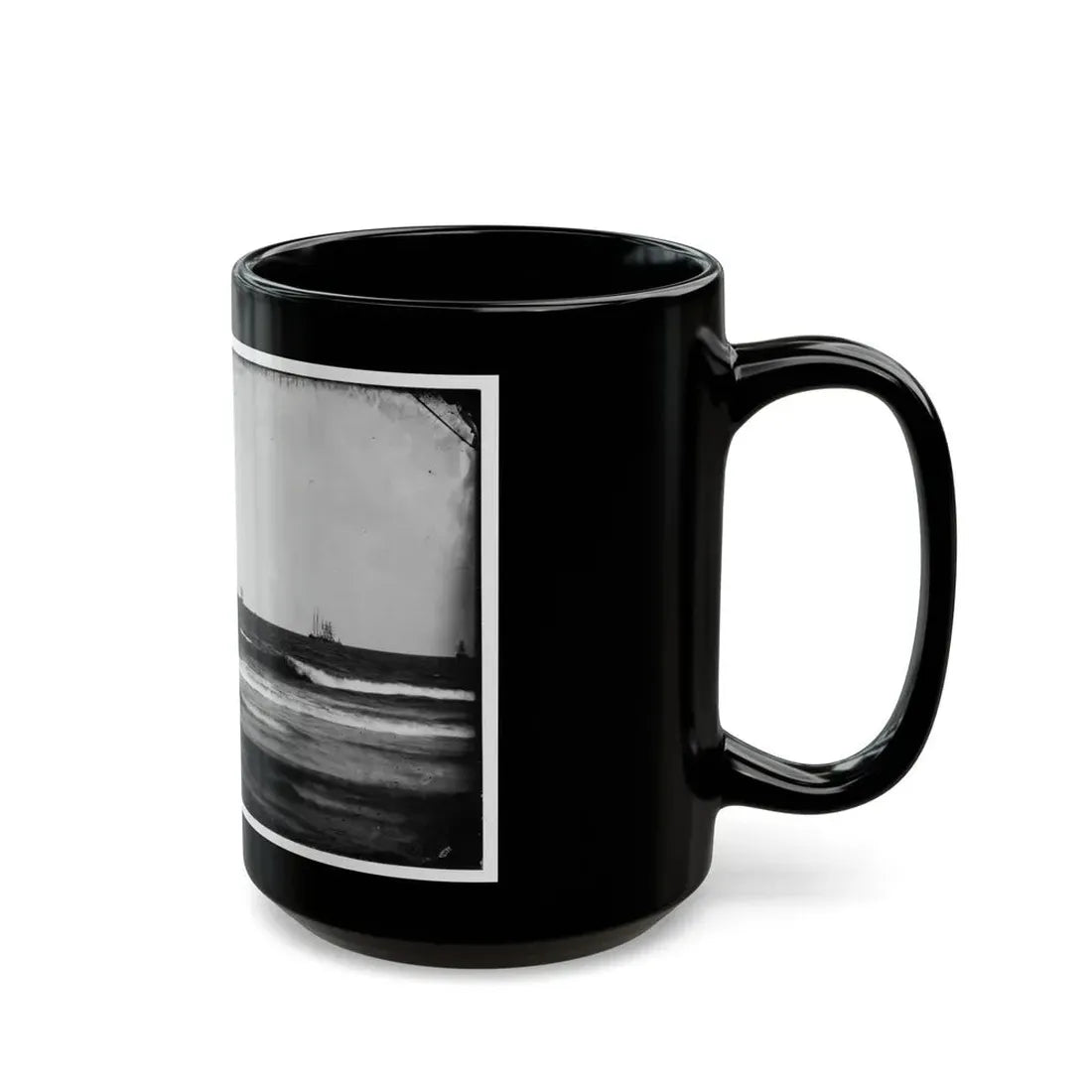 Morris Island, South Carolina. U.S. Fleet Offshore (U.S. Civil War) Black Coffee Mug - Go Mug Yourself