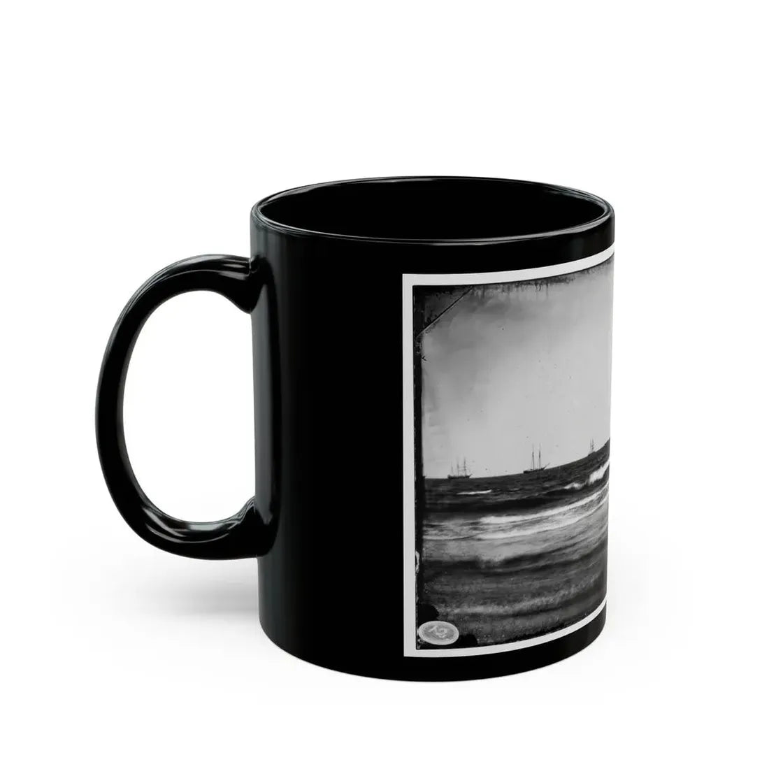 Morris Island, South Carolina. U.S. Fleet Offshore (U.S. Civil War) Black Coffee Mug - Go Mug Yourself