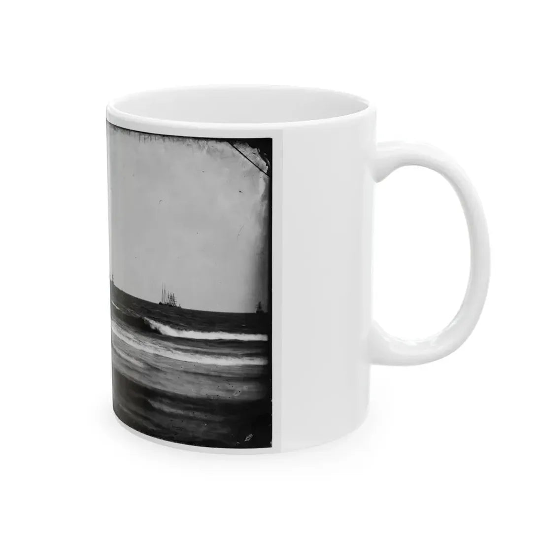 Morris Island, South Carolina. U.S. Fleet Offshore (U.S. Civil War) White Coffee Mug - Go Mug Yourself
