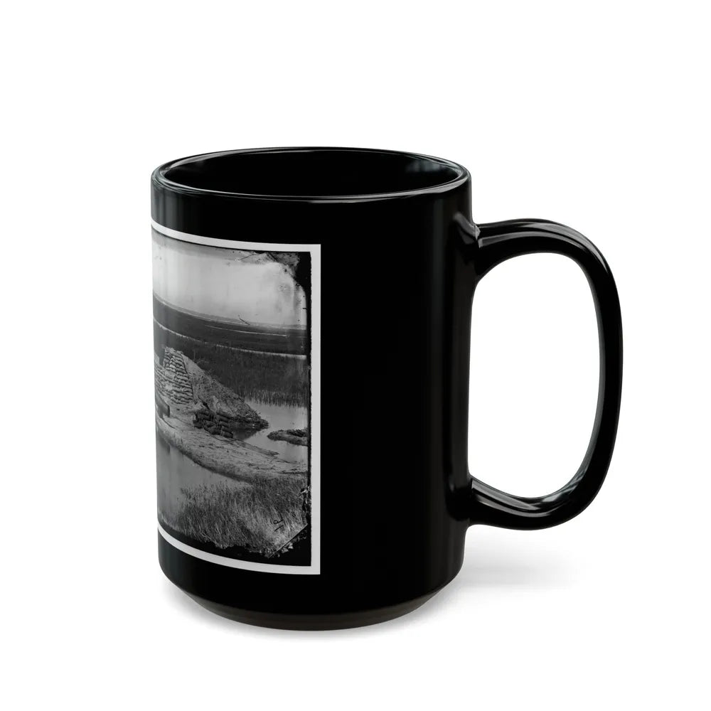 Morris Island, South Carolina. Battery Hays. One 8-Inch Parrot Rifle Dismounted. Breaching Battery Against Fort Sumter (U.S. Civil War) Black Coffee Mug-Go Mug Yourself