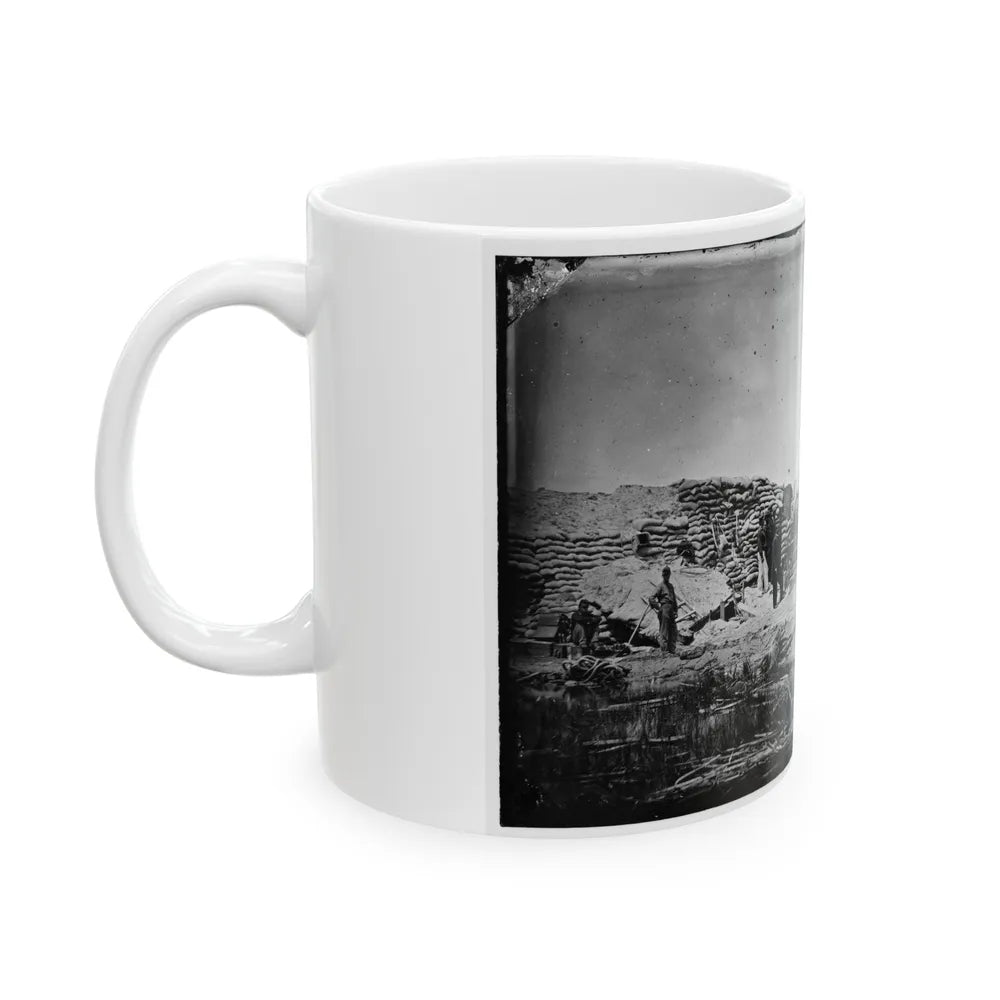 Morris Island, South Carolina. Naval Battery. Two 8-Inch Parrot Rifles. Breaching Battery Against Fort Sumter (U.S. Civil War) White Coffee Mug-Go Mug Yourself