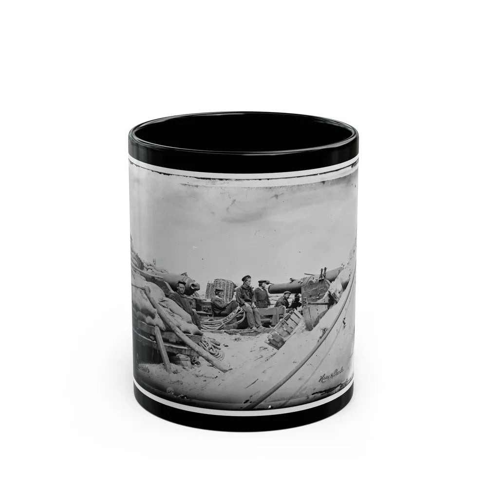 Morris Island, South Carolina. Naval Battery. Two 80-Pounder Whitworths. Breaching Battery Against Fort Sumpter (U.S. Civil War) Black Coffee Mug-11oz-Go Mug Yourself
