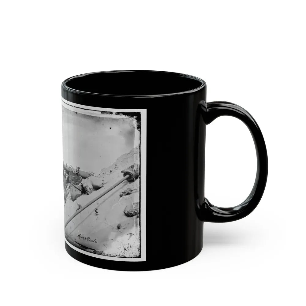 Morris Island, South Carolina. Naval Battery. Two 80-Pounder Whitworths. Breaching Battery Against Fort Sumpter (U.S. Civil War) Black Coffee Mug-Go Mug Yourself
