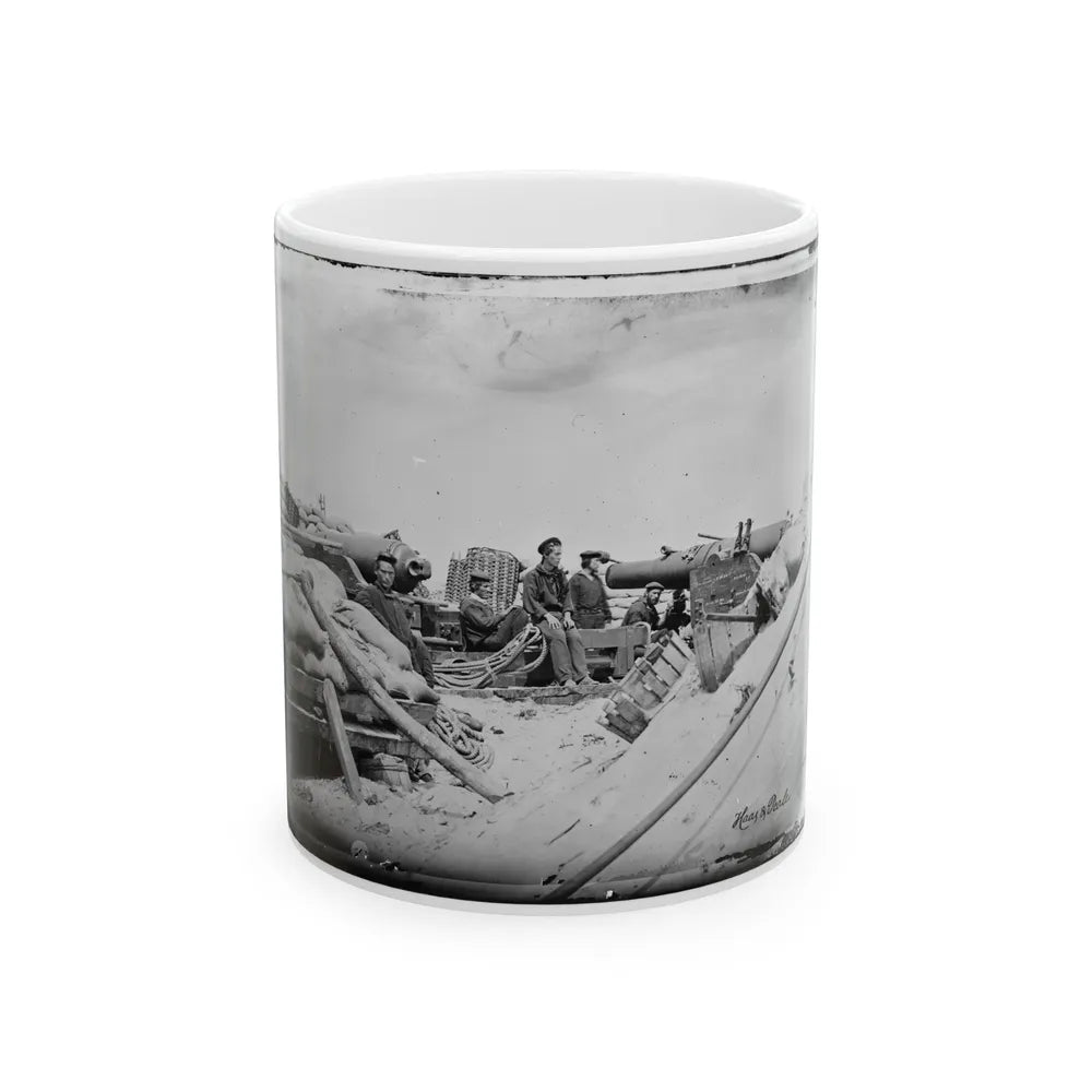 Morris Island, South Carolina. Naval Battery. Two 80-Pounder Whitworths. Breaching Battery Against Fort Sumpter (U.S. Civil War) White Coffee Mug-11oz-Go Mug Yourself