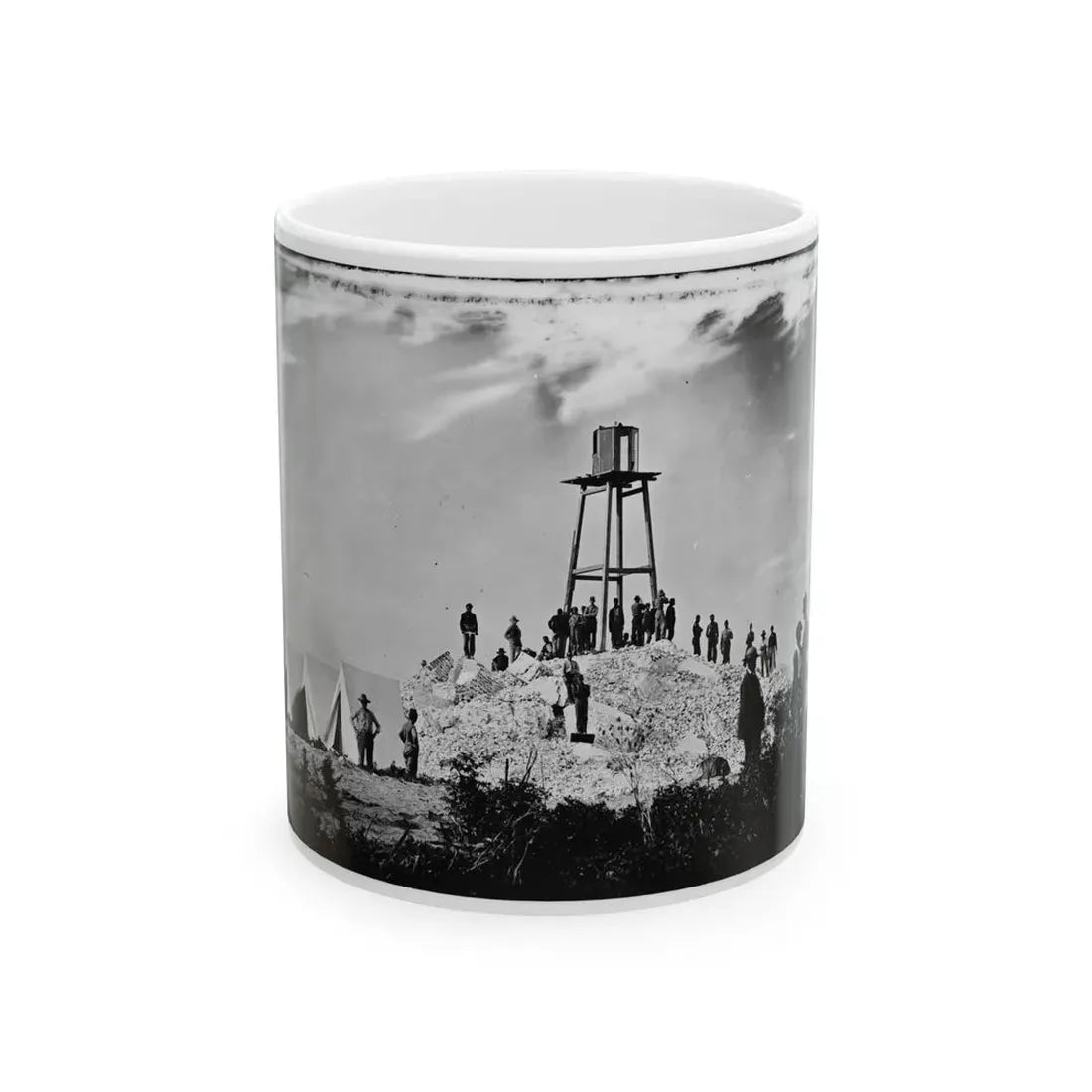 Morris Island (Vicinity), South Carolina. Ruins Of Charleston Lighthouse (U.S. Civil War) White Coffee Mug 11oz - Go Mug Yourself