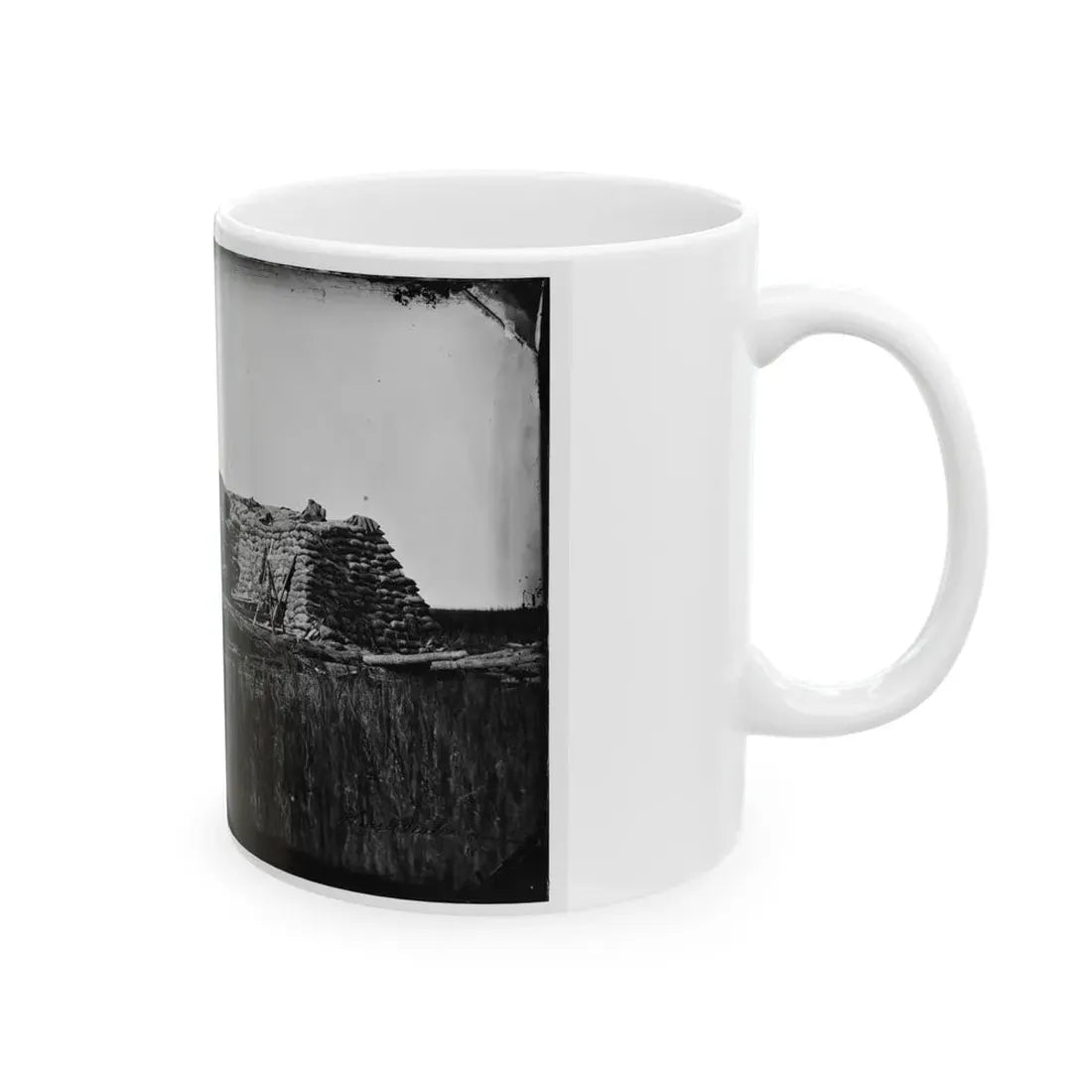 Morris Island (Vicinity), South Carolina. The Marsh Battery Or Swamp Angel After The Explosion, August 22, 1863 001 (U.S. Civil War) White Coffee Mug - Go Mug Yourself