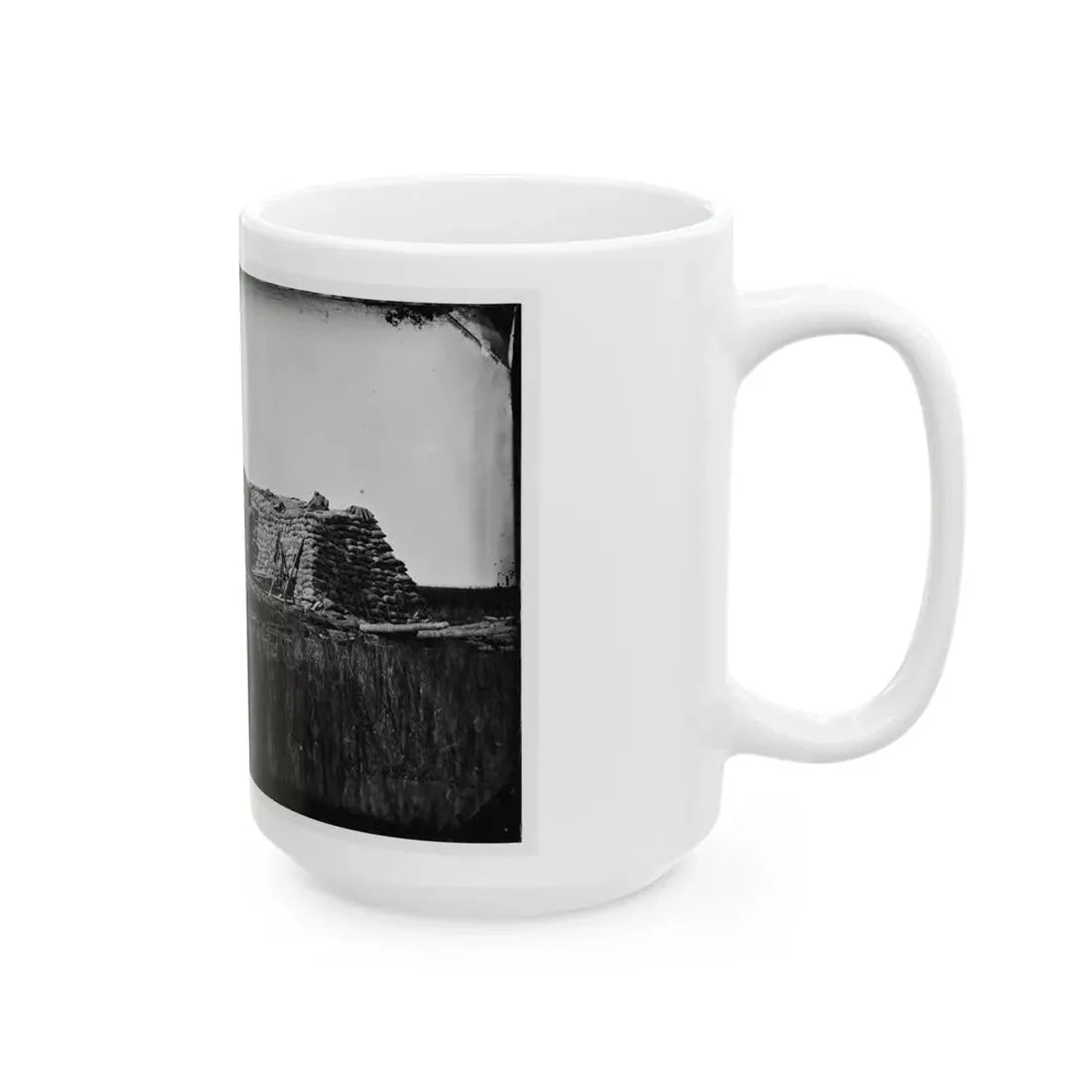 Morris Island (Vicinity), South Carolina. The Marsh Battery Or Swamp Angel After The Explosion, August 22, 1863 001 (U.S. Civil War) White Coffee Mug - Go Mug Yourself