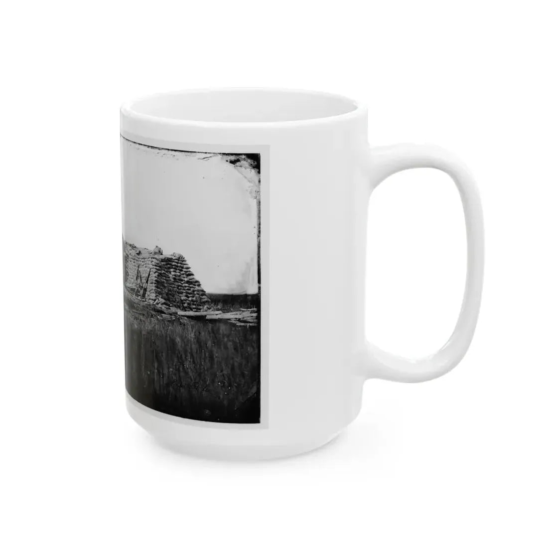 Morris Island (Vicinity), South Carolina. The Marsh Battery Or Swamp Angel After The Explosion, August 22, 1863 (U.S. Civil War) White Coffee Mug - Go Mug Yourself