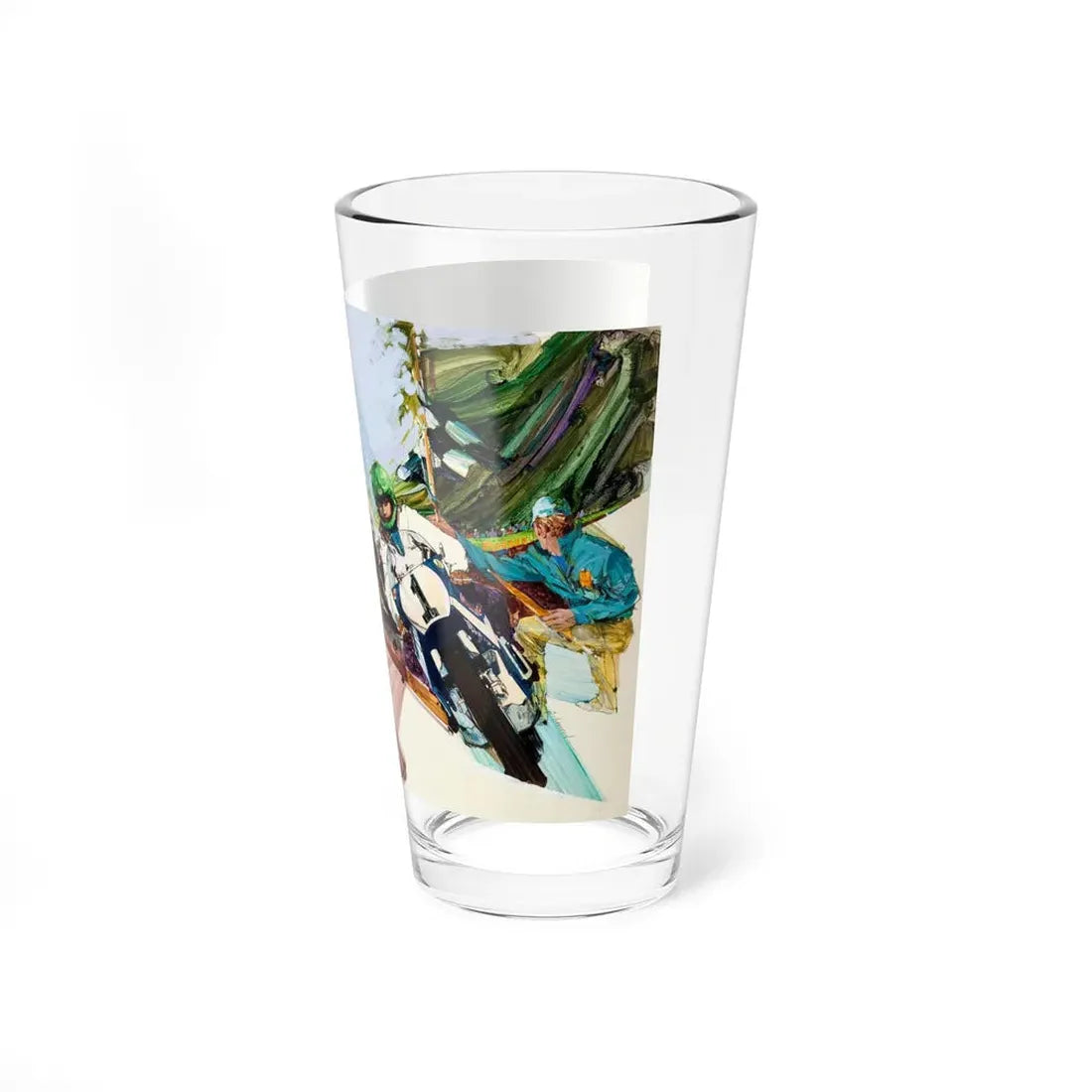 Motorcycle Racing (E. P. Dutton, Unicorn, c. 1980s) (Magazine Illustration) Pint Glass 16oz - Go Mug Yourself