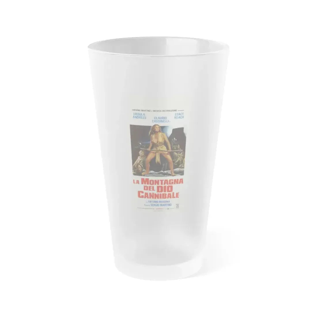 MOUNTAIN OF THE CANNIBAL GOD (ITALIAN) 1978 Movie Poster - Frosted Pint Glass 16oz 16oz Frosted - Go Mug Yourself