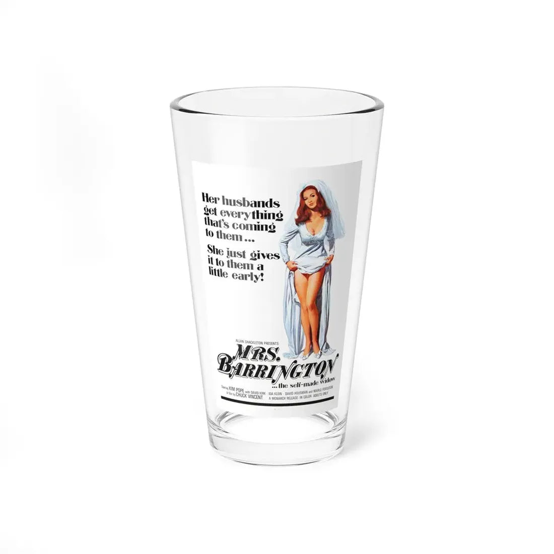 MRS. BARRINGTON 1974 Movie Poster - Pint Glass 16oz 16oz - Go Mug Yourself