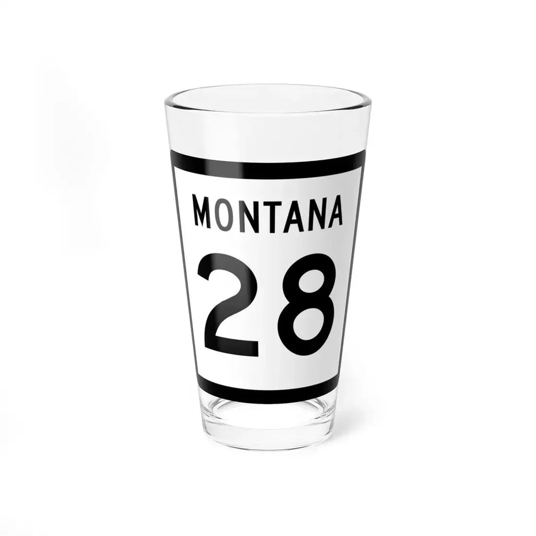 MT-28 (Montana) (Road Sign) Pint Glss 16oz 16oz - Go Mug Yourself