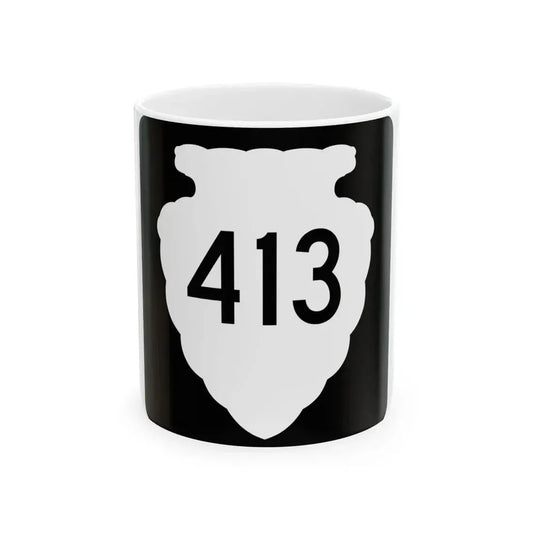 MT-sec-413 (Montana) (Road Sign) White Coffee Mug 11oz - Go Mug Yourself