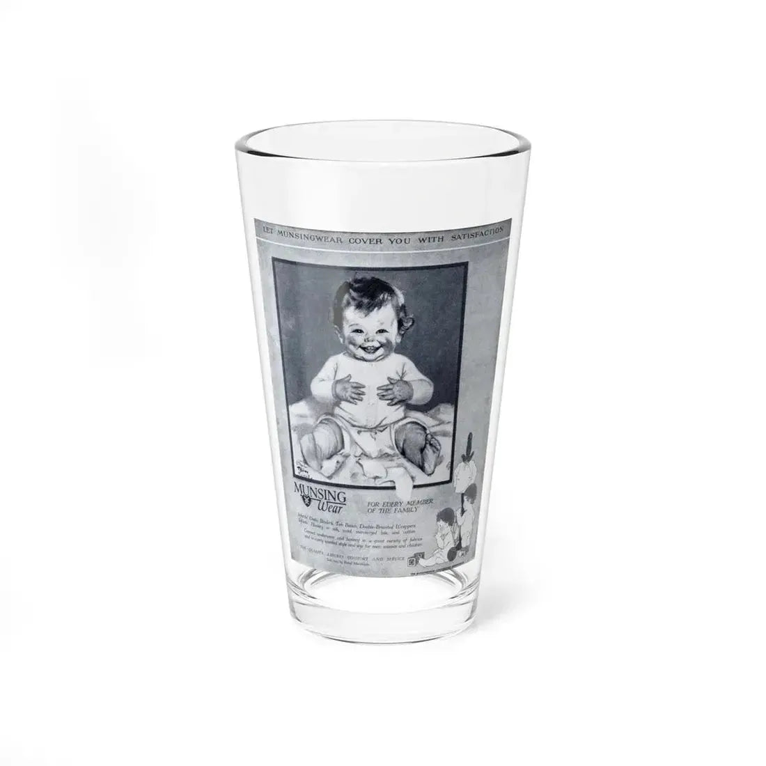 Munsing Wear ad, Womans Home Companion, November 1924 (Magazine Illustration) Pint Glass 16oz 16oz - Go Mug Yourself