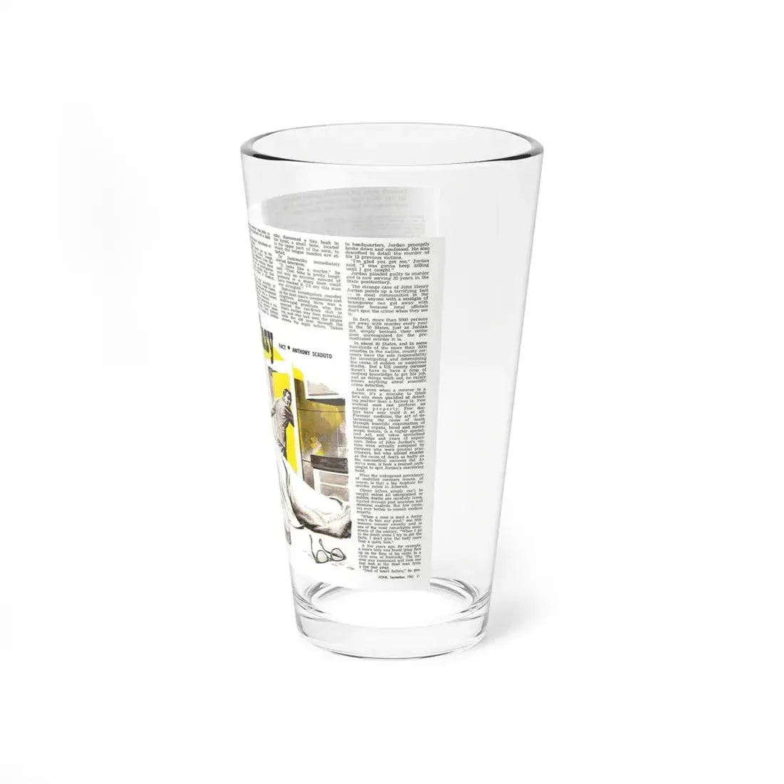 Murder Comes Easy, Adam magazine, September 1963 (Magazine Illustration) Pint Glass 16oz - Go Mug Yourself