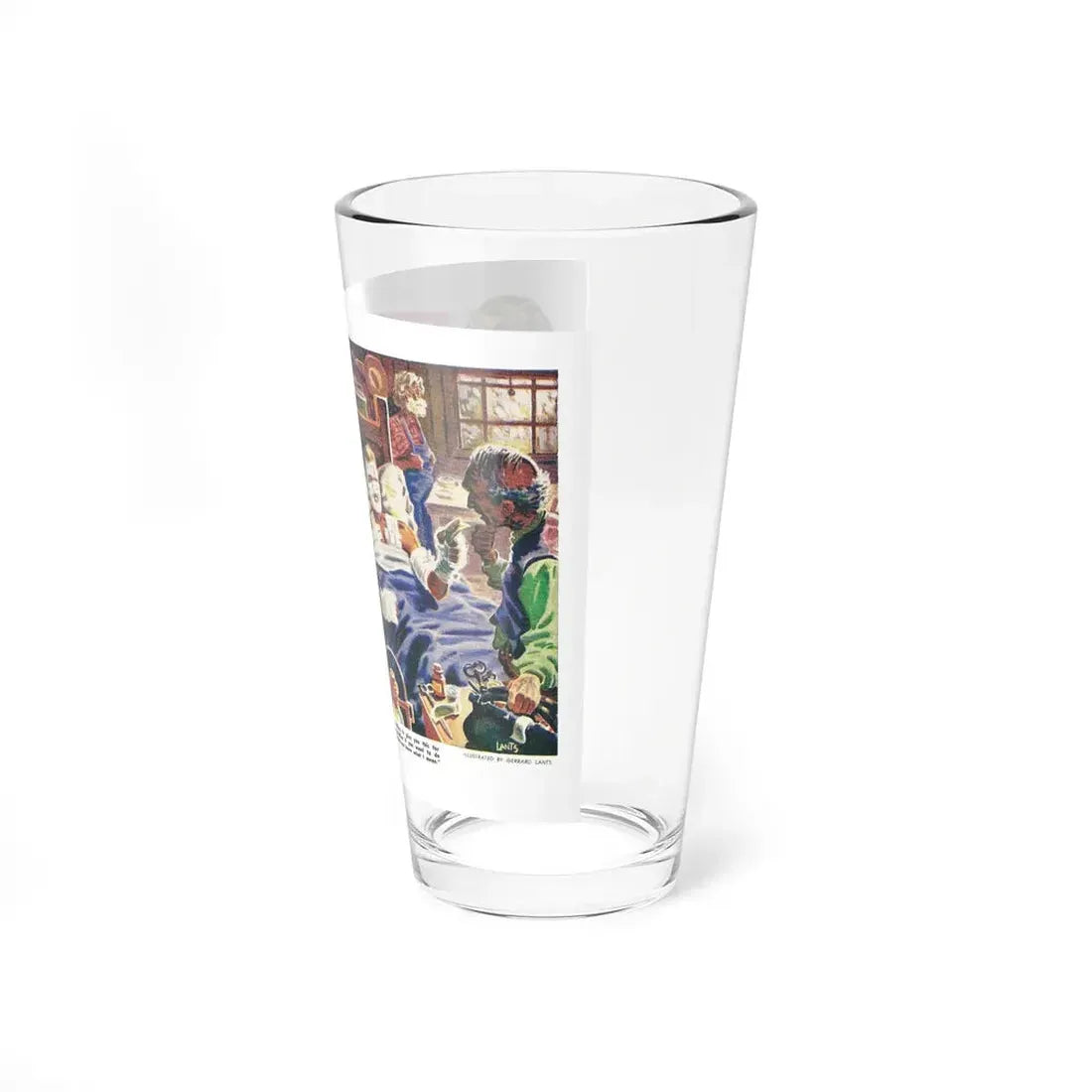 Murder shows its face, Man Junior, October 1948 (Magazine Illustration) Pint Glass 16oz - Go Mug Yourself