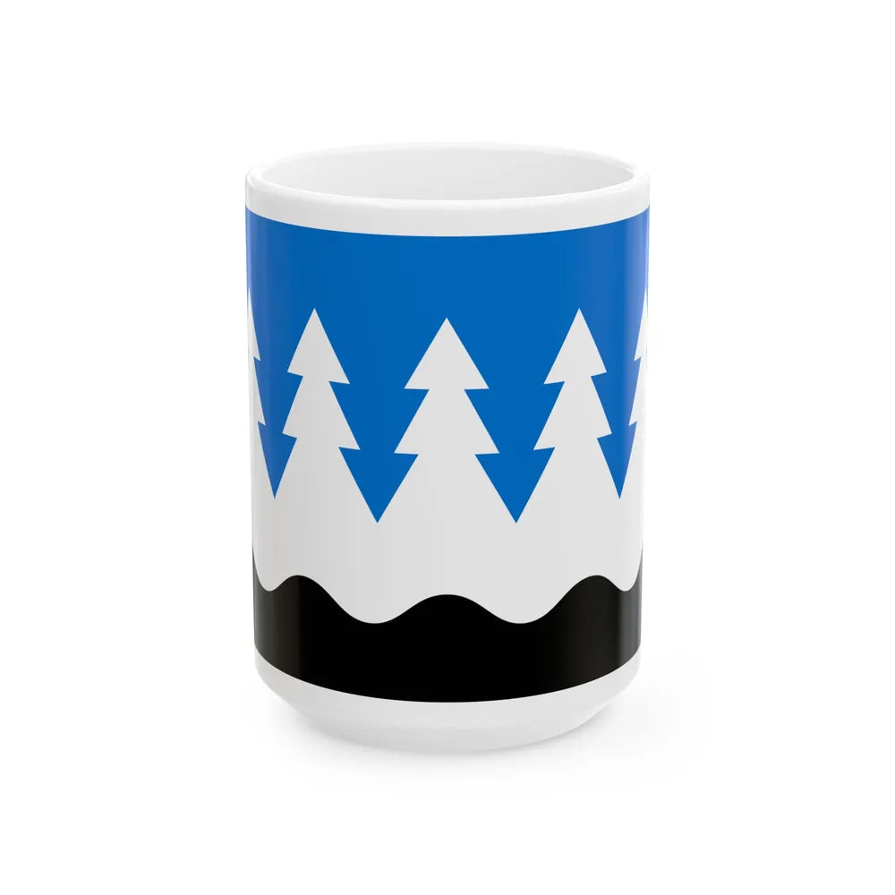Mustvee valla lipp (Estonia) White Coffee Mug 15oz - Go Mug Yourself