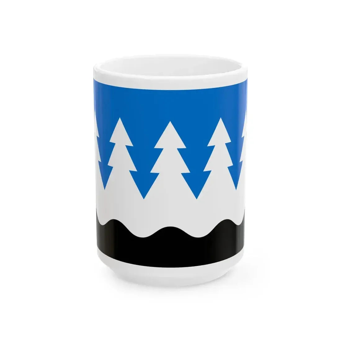 Mustvee valla lipp (Estonia) White Coffee Mug 15oz - Go Mug Yourself