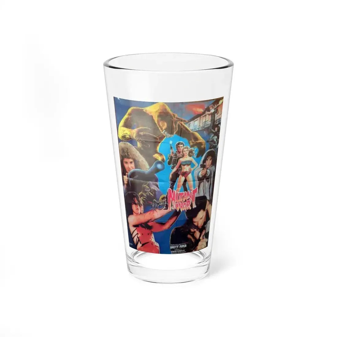 MUTANT WAR 1988 Movie Poster - Pint Glass 16oz 16oz - Go Mug Yourself
