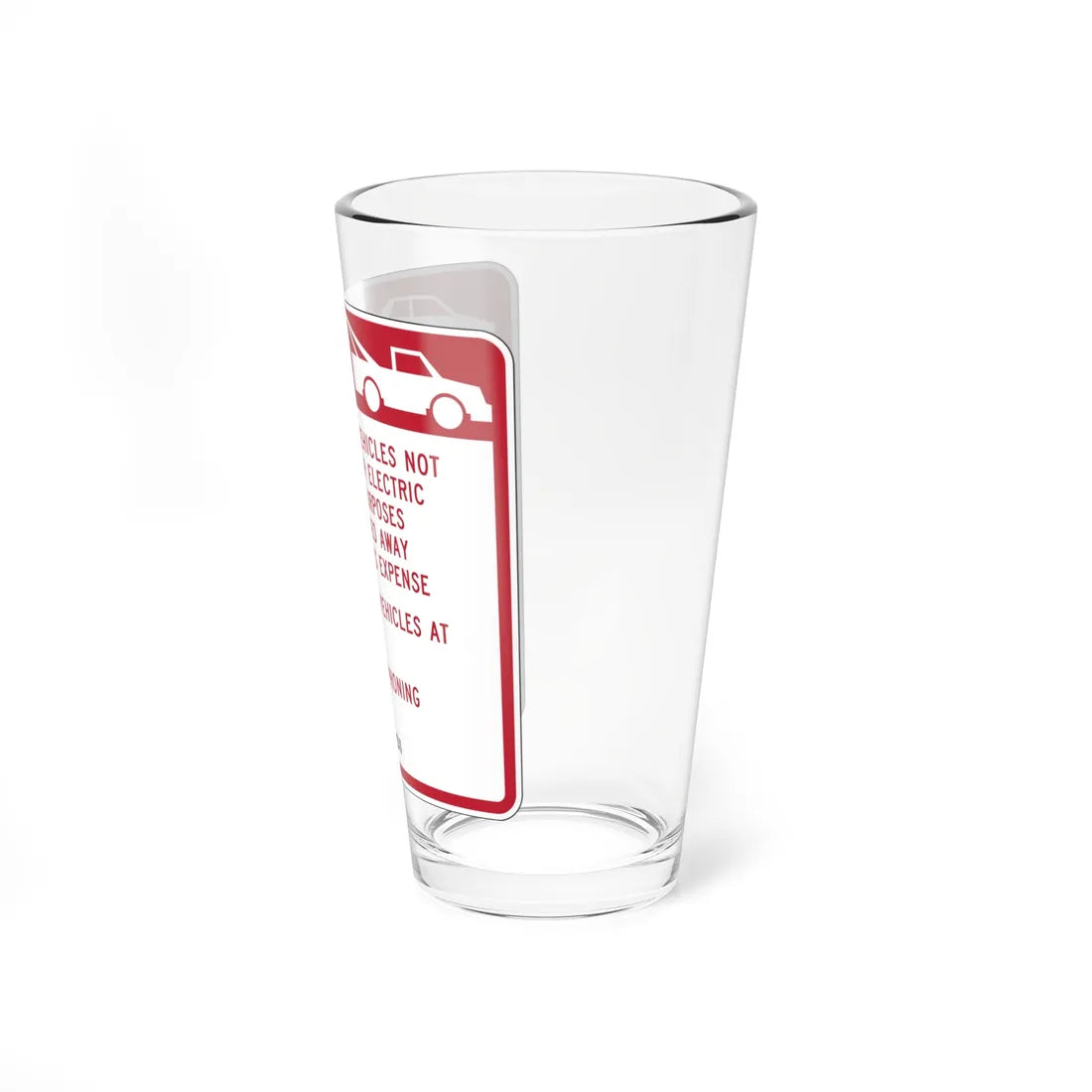 MUTCD-CA R112 (California) (Road Sign) Pint Glass 16oz - Go Mug Yourself