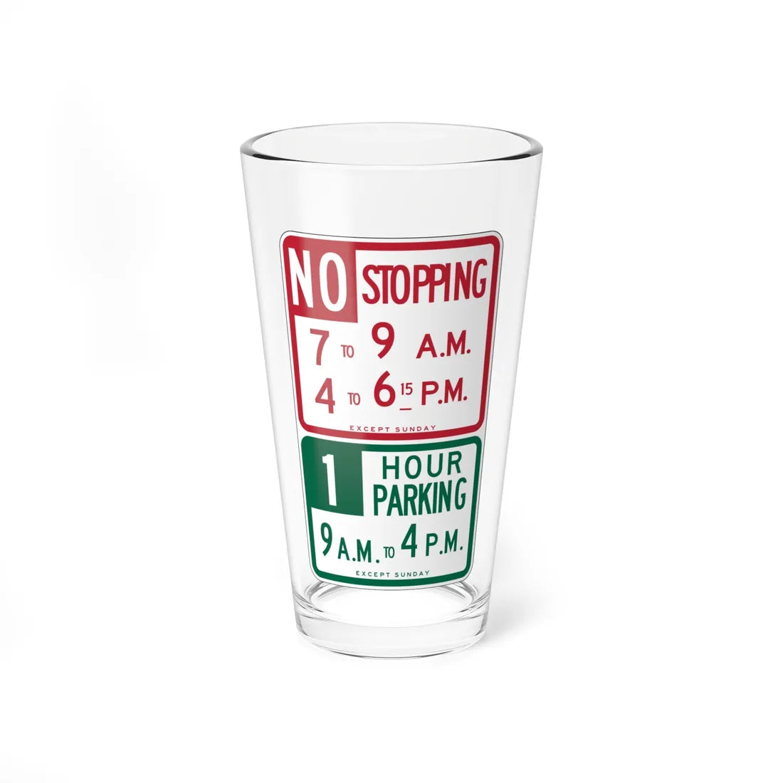 MUTCD-CA R31-1.1S open text (California) (Road Sign) Pint Glass 16oz - Go Mug Yourself