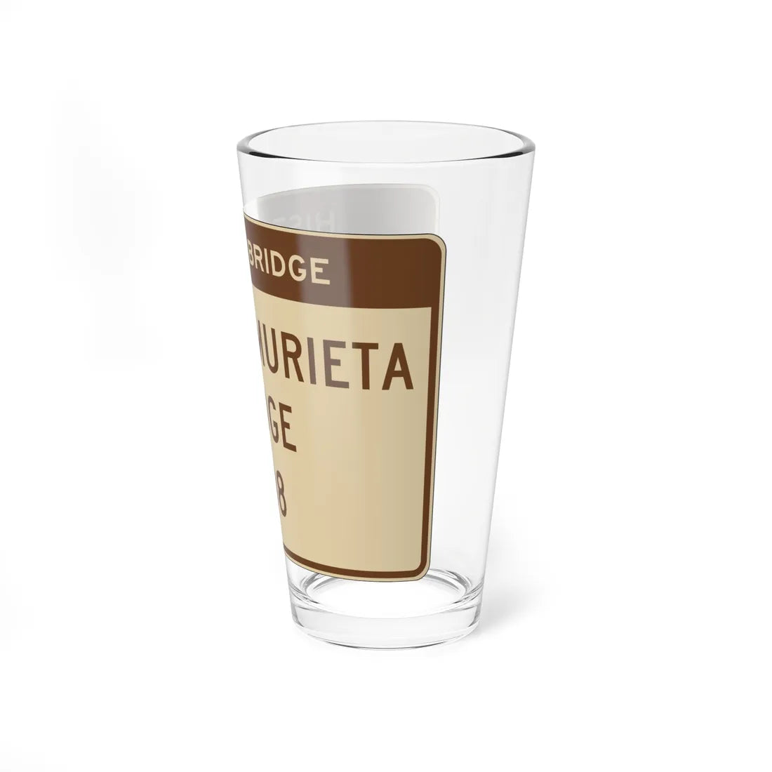 MUTCD-CA S29-1 open text (California) (Road Sign) Pint Glass 16oz - Go Mug Yourself