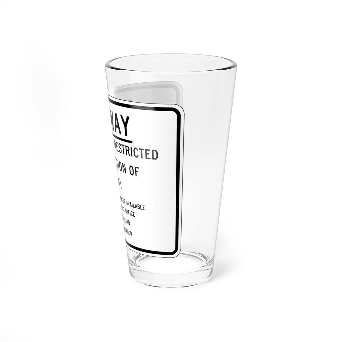 MUTCD-CA S3-1 (California) (Road Sign) Pint Glass 16oz - Go Mug Yourself