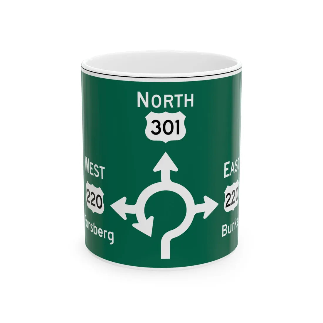 MUTCD D1-5 (Virginia) (Road Sign) White Coffee Mug 11oz - Go Mug Yourself
