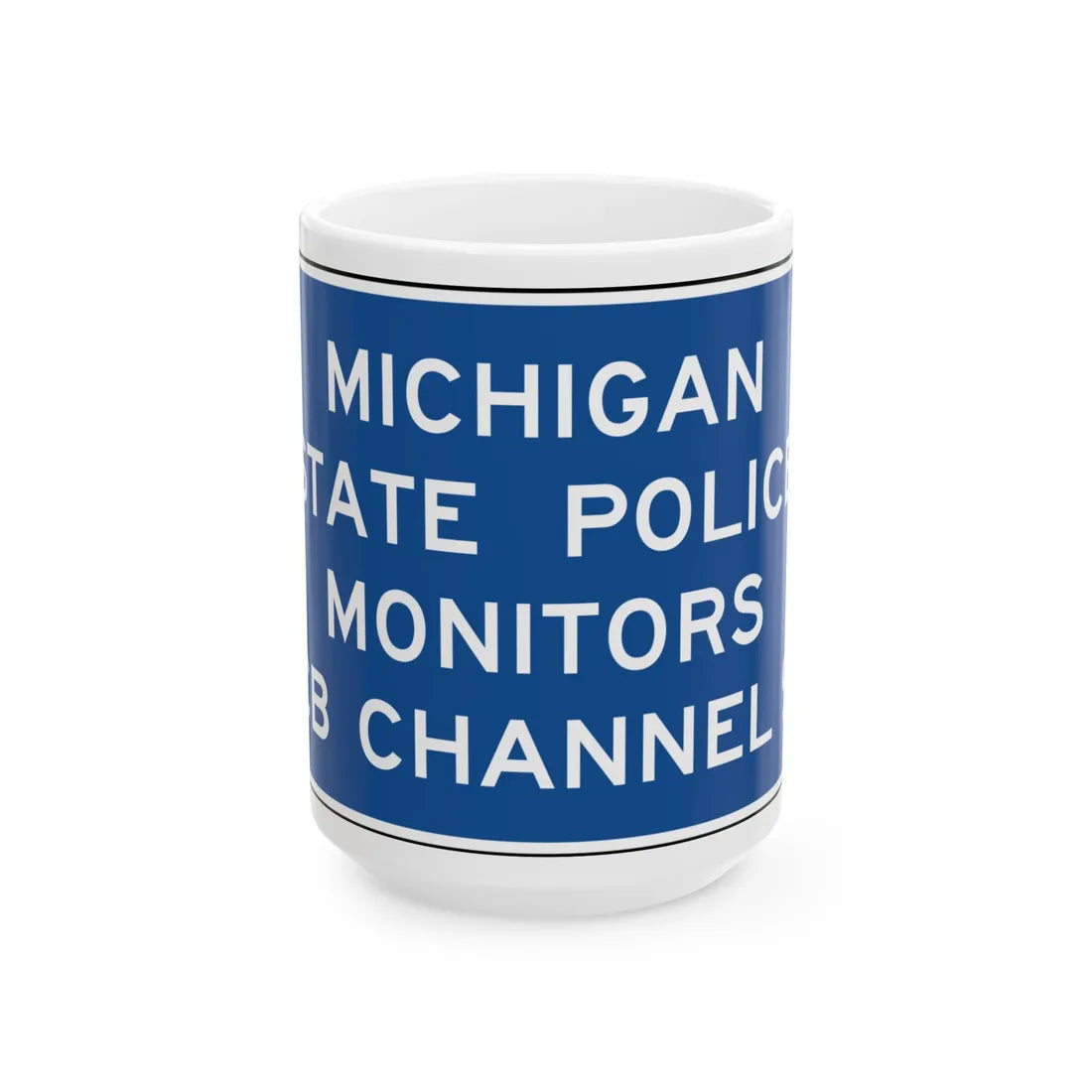 MUTCD D12-3 (Michigan) (Road Sign) White Coffee Mug 15oz - Go Mug Yourself
