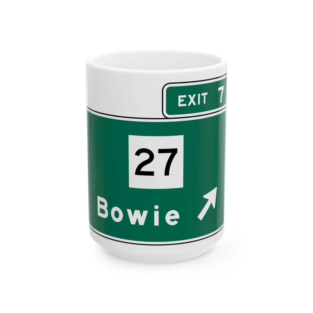 MUTCD Interchange Exit Direction Sign (Texas) (Road Sign) White Coffee Mug 15oz - Go Mug Yourself